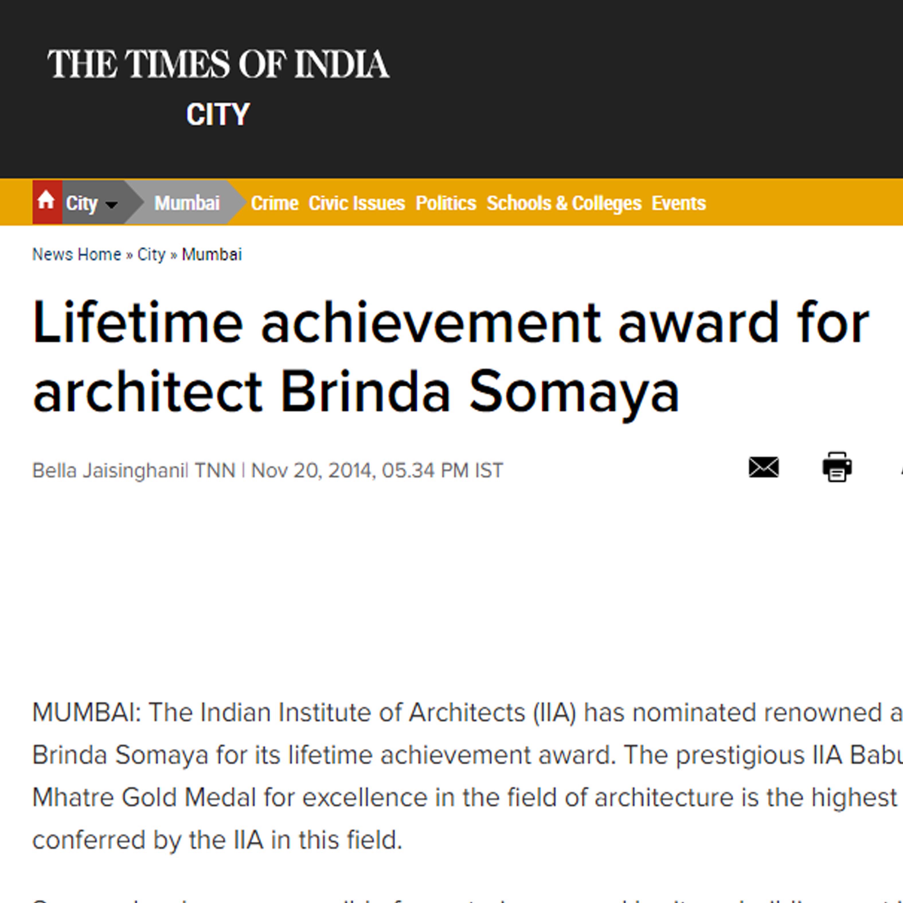 Lifetime-achievement-award-for-architect-Brinda-Somaya